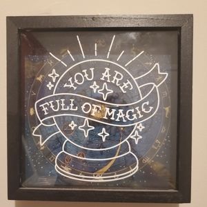 Gothic Fortune Teller Zodiac framed glass picture Spooky Season